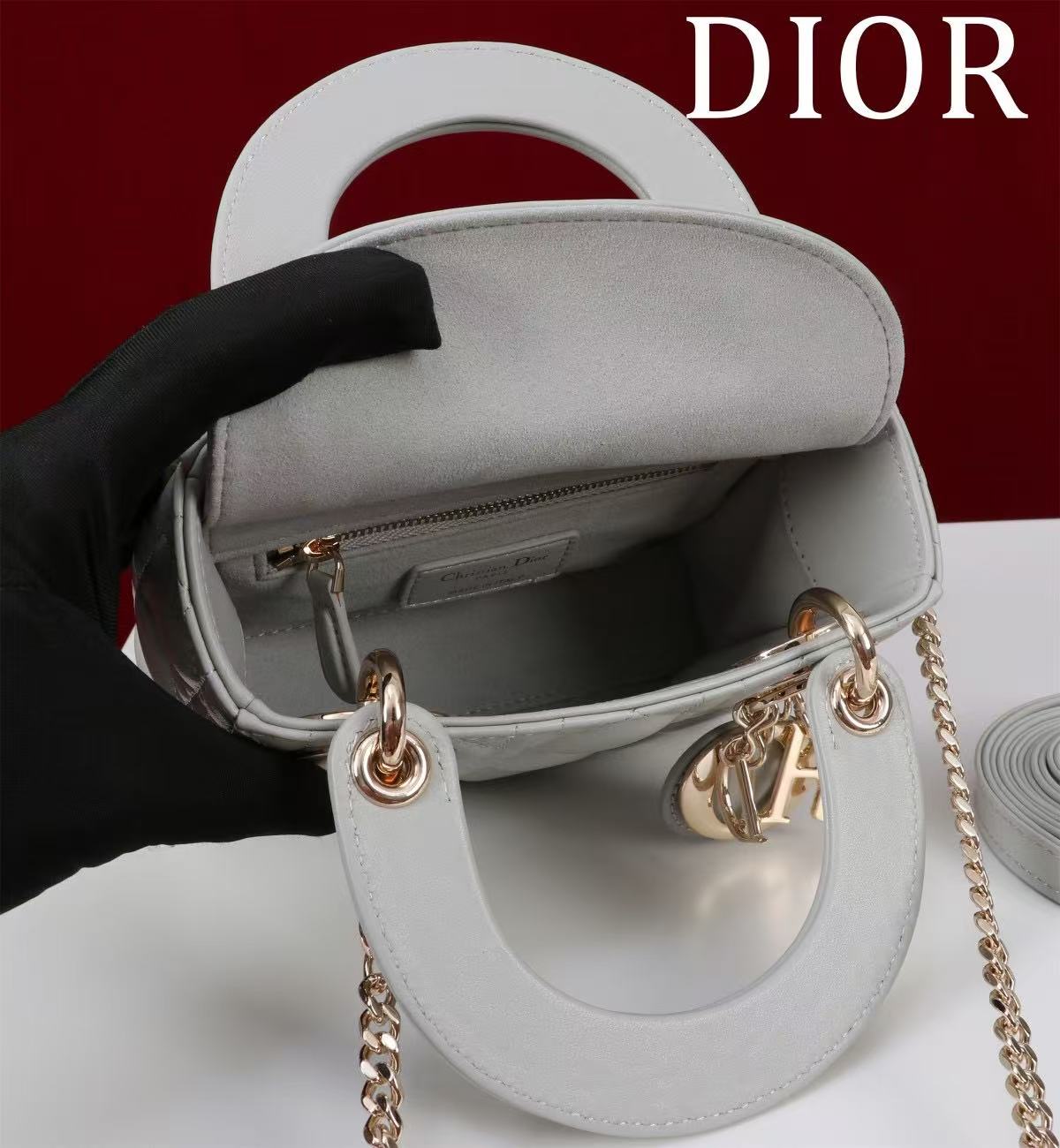 CD Mini Lady 17 Light Grey Lambskin mysite