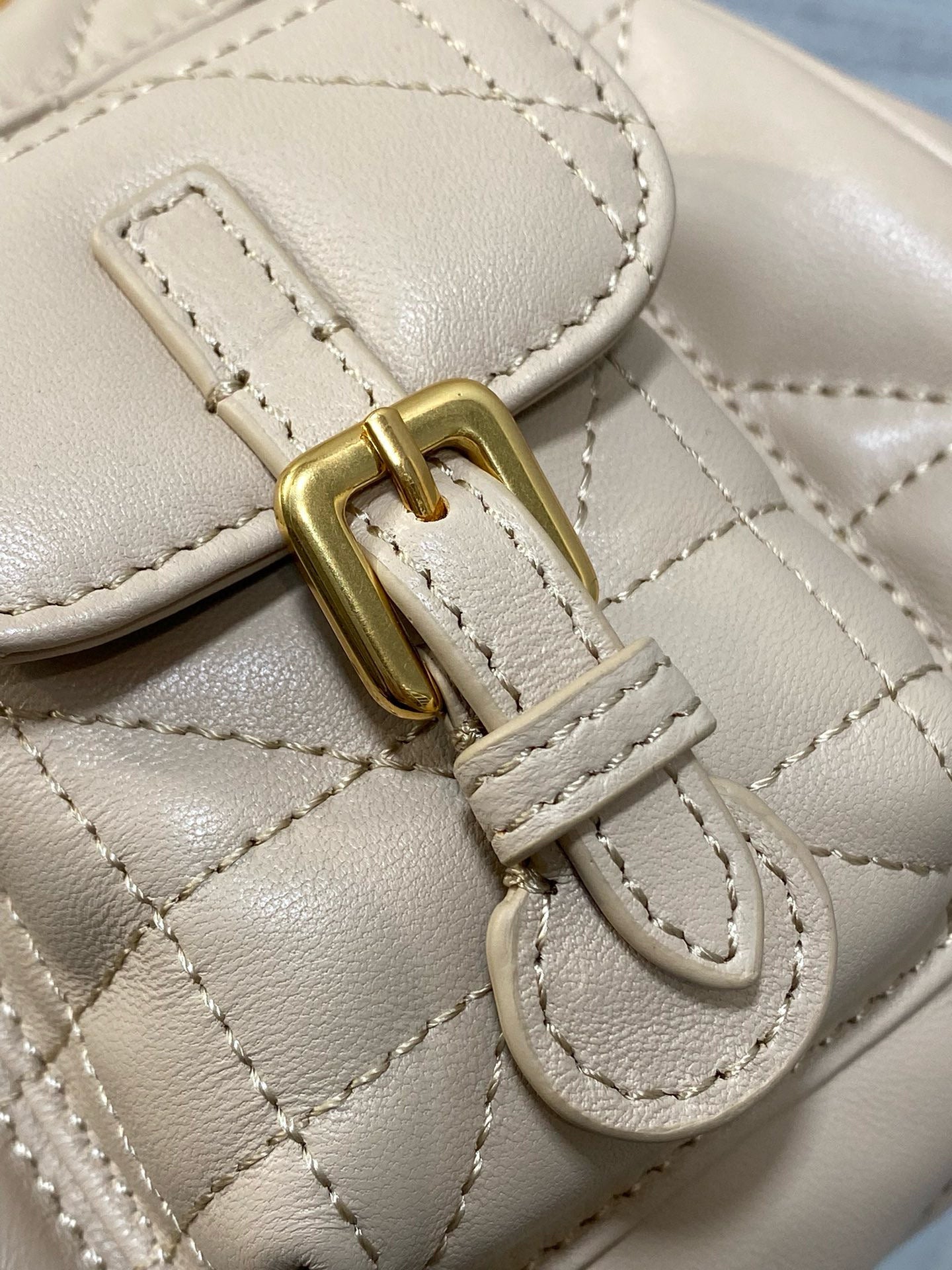 Small CD Caro Blackpack 18cm Powder Beige Macrocannage Lambskin mysite