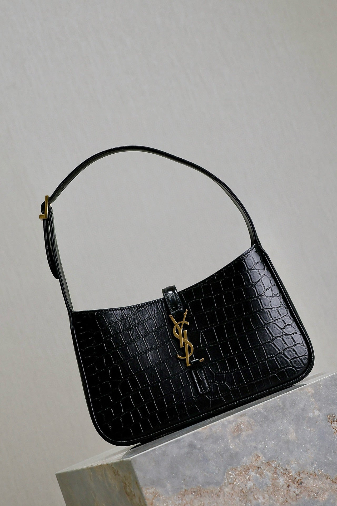 Le 5 a 7 Bag 25cm Black Crocodile Pattern Calfskin Ghw mysite