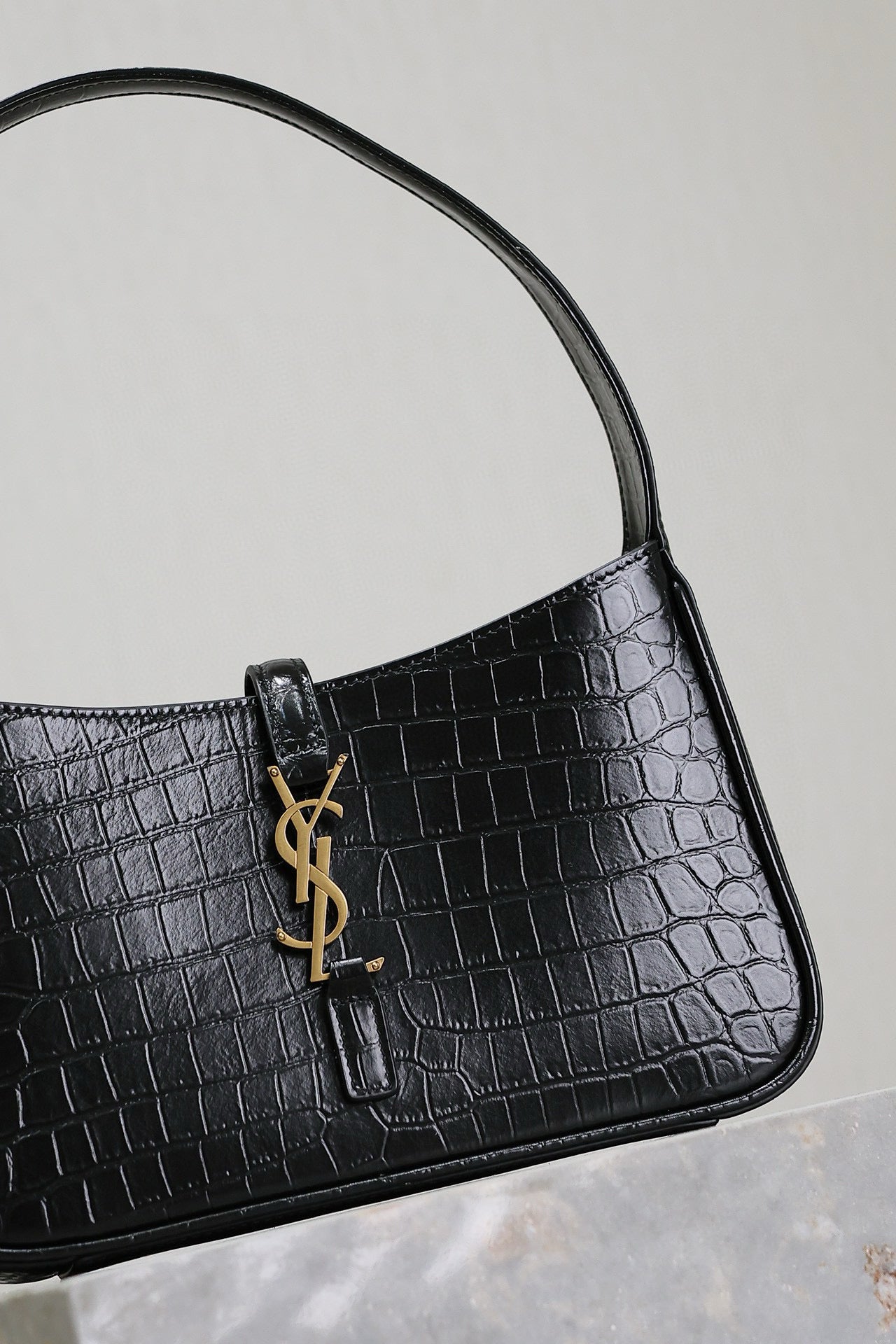 Le 5 a 7 Bag 25cm Black Crocodile Pattern Calfskin Ghw mysite