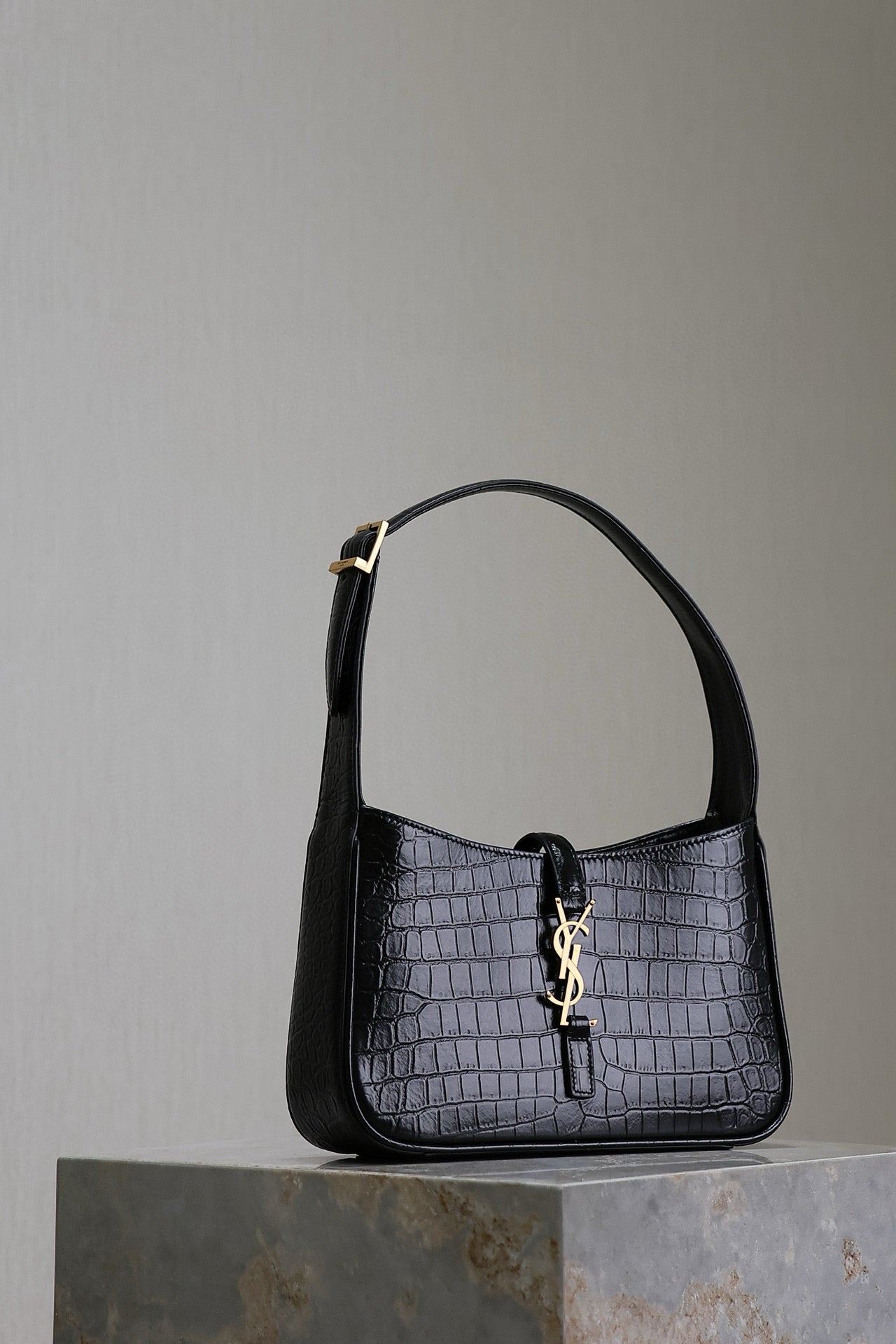 Le 5 a 7 Bag 25cm Black Crocodile Pattern Calfskin Ghw mysite