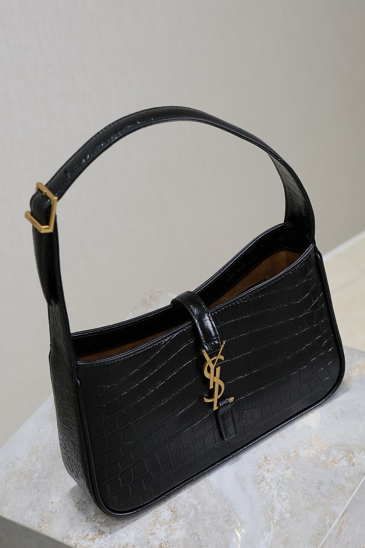 Le 5 a 7 Bag 25cm Black Crocodile Pattern Calfskin Ghw mysite