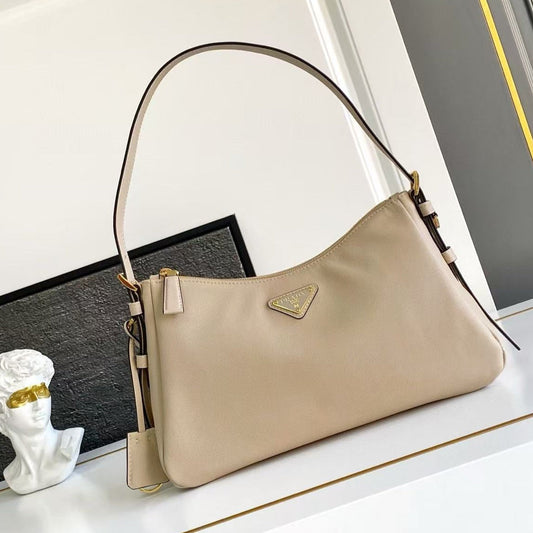 Prada Aimee Underarm Bag 31cm beige Calfskin mysite