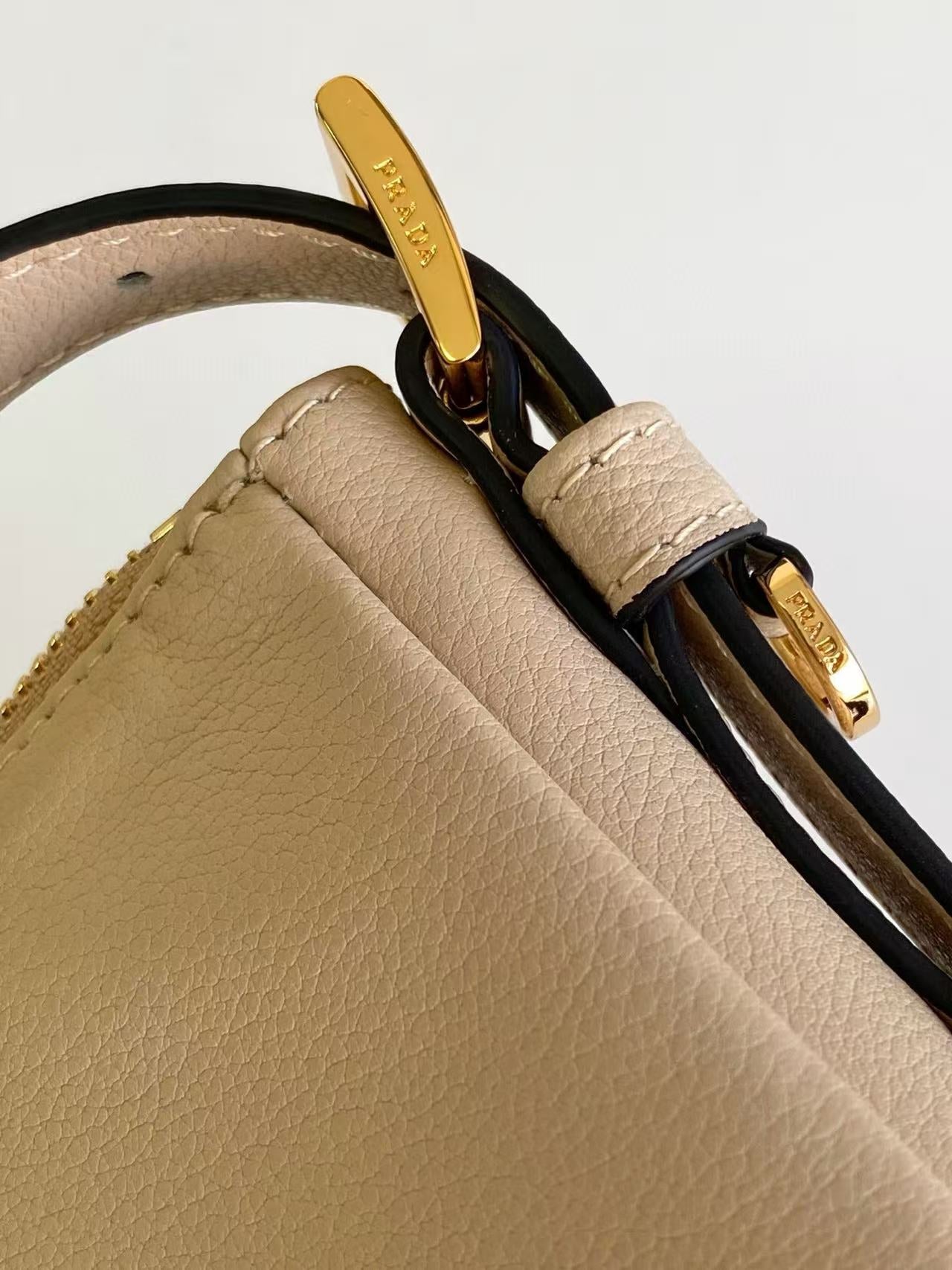 Prada Aimee Underarm Bag 31cm beige Calfskin mysite