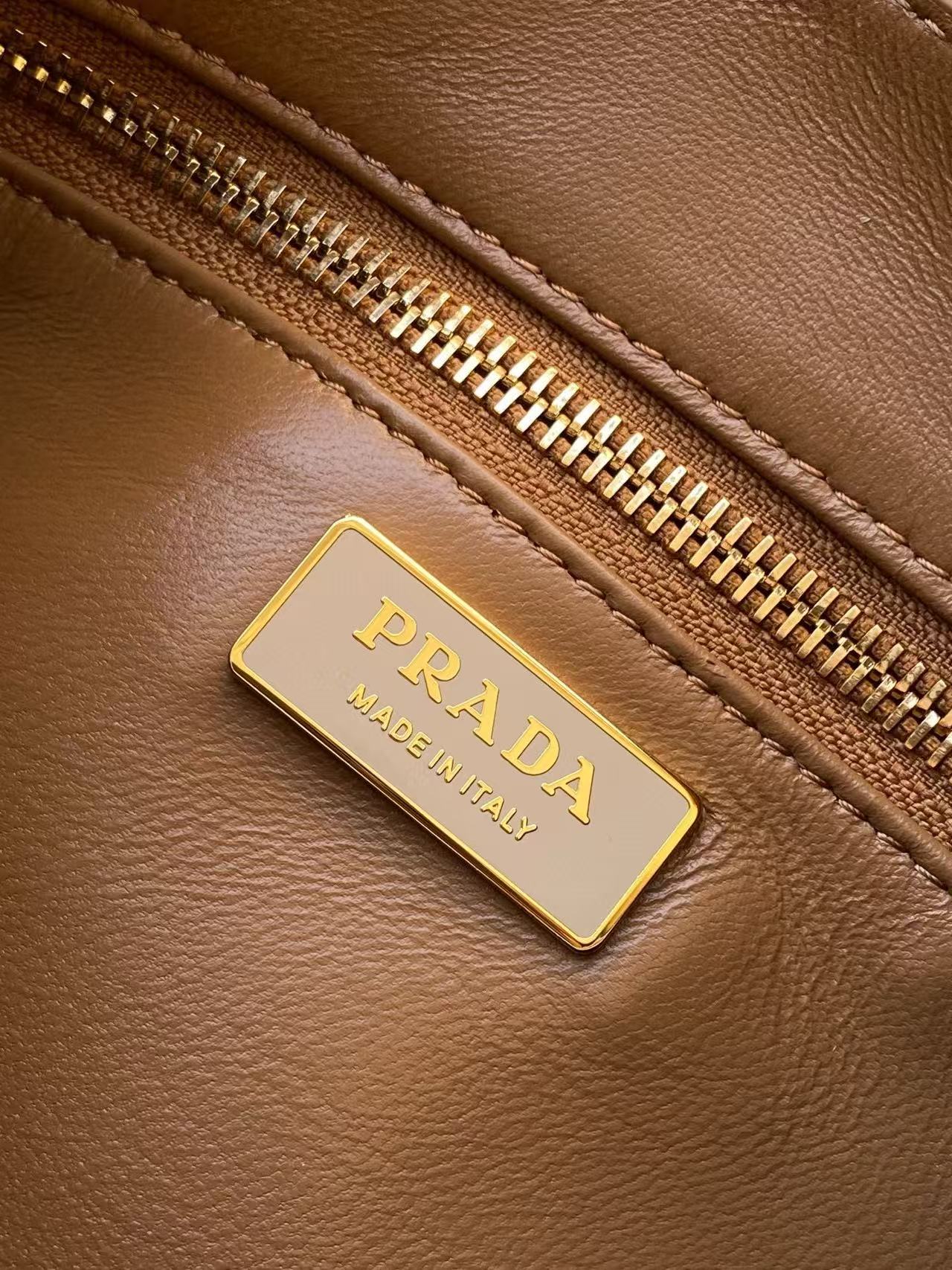 Prada Aimee Underarm Bag 31cm beige Calfskin mysite