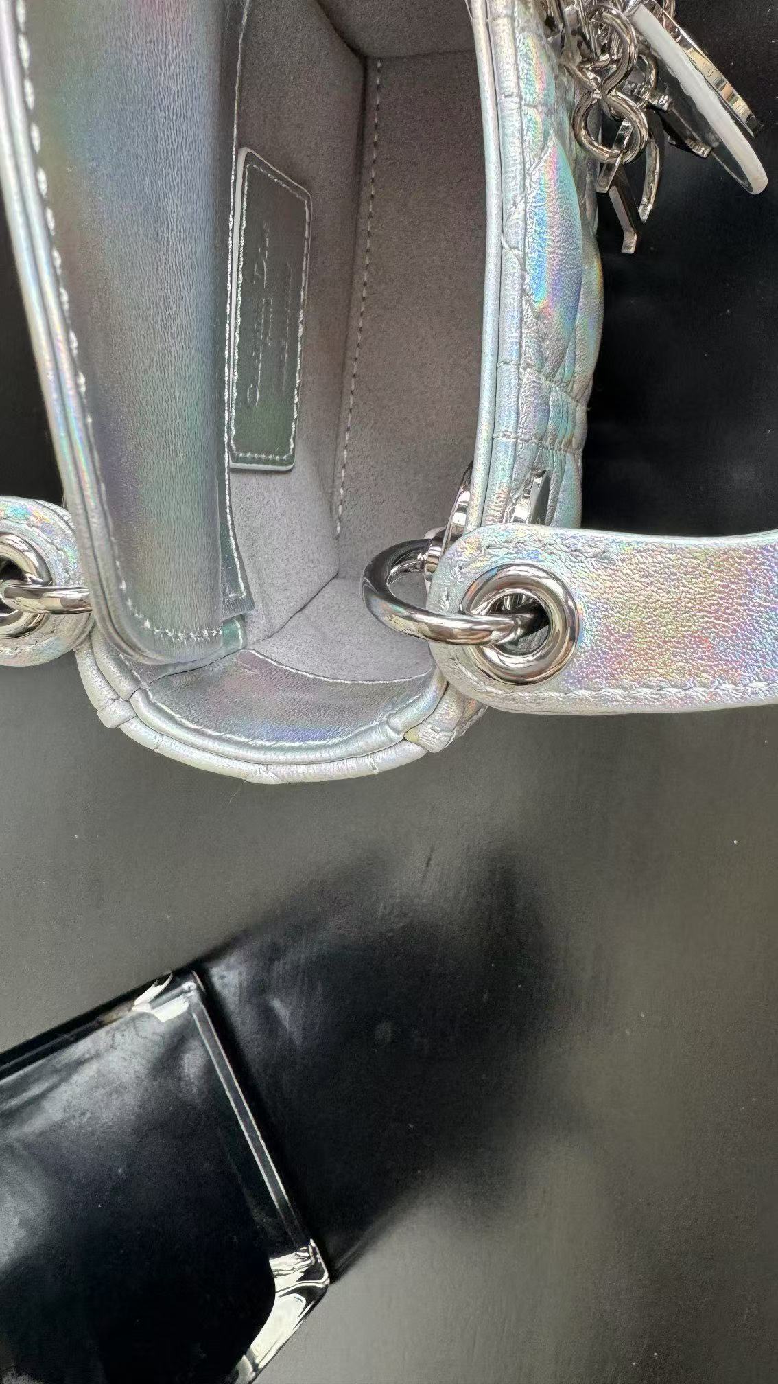 CD MINI LADY 12 SILVER PATENT LAMBSKIN mysite