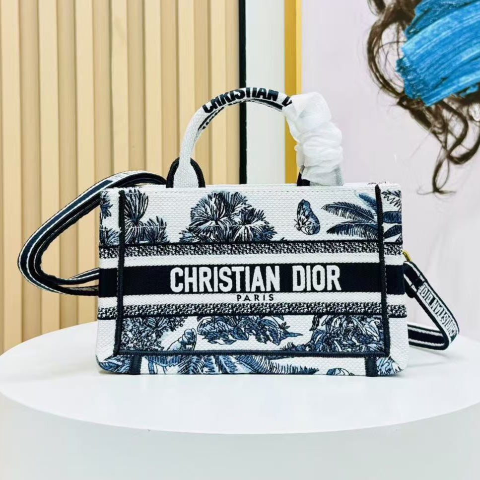 Dior Book Tote 21 cm Blue White Canvas mysite