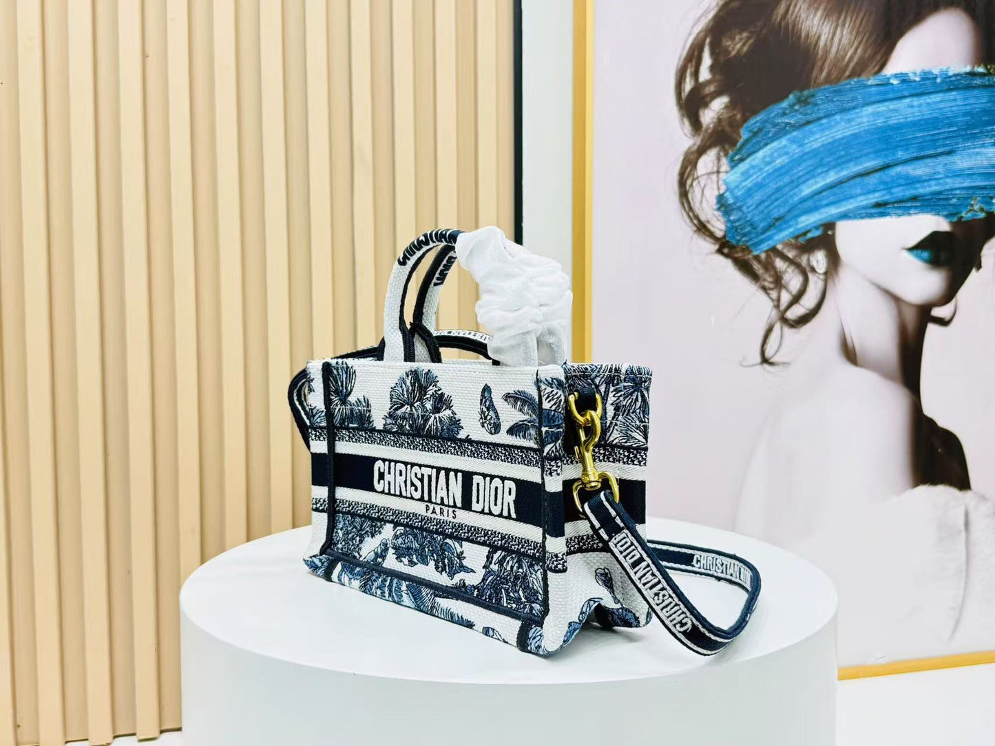 Dior Book Tote 21 cm Blue White Canvas mysite