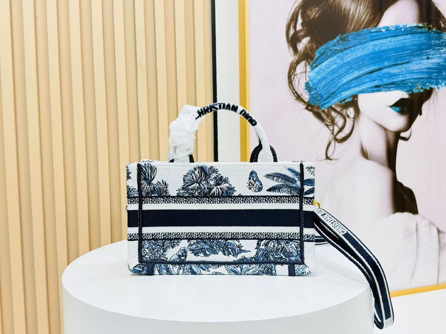 Dior Book Tote 21 cm Blue White Canvas mysite