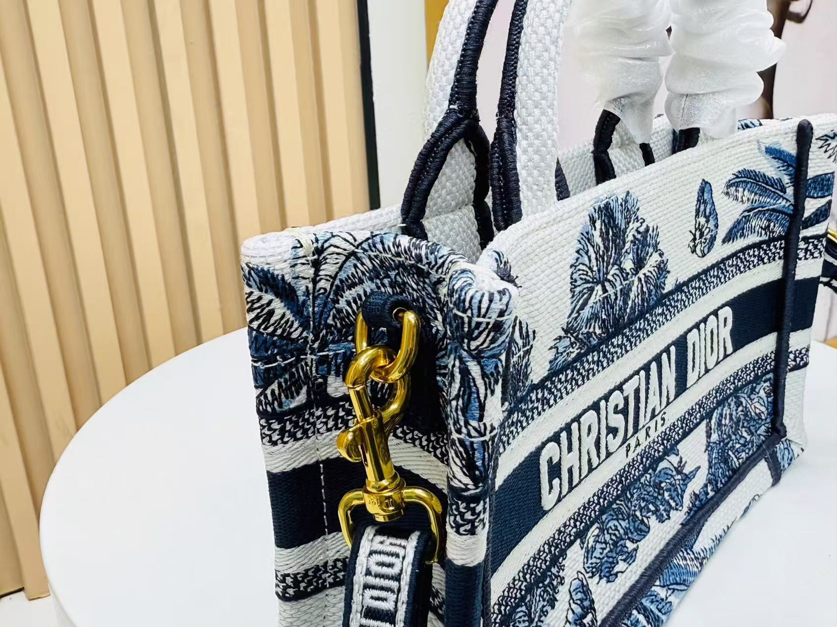 Dior Book Tote 21 cm Blue White Canvas mysite