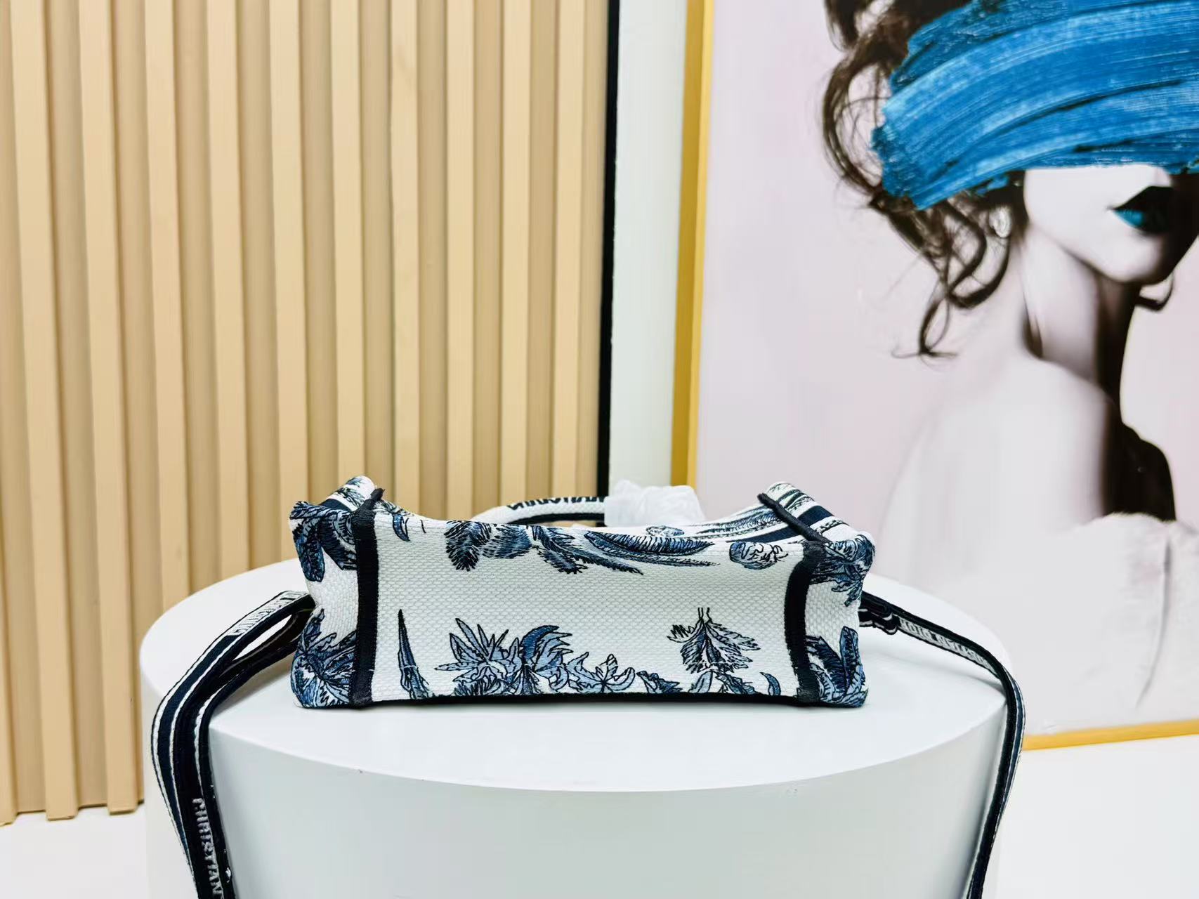 Dior Book Tote 21 cm Blue White Canvas mysite