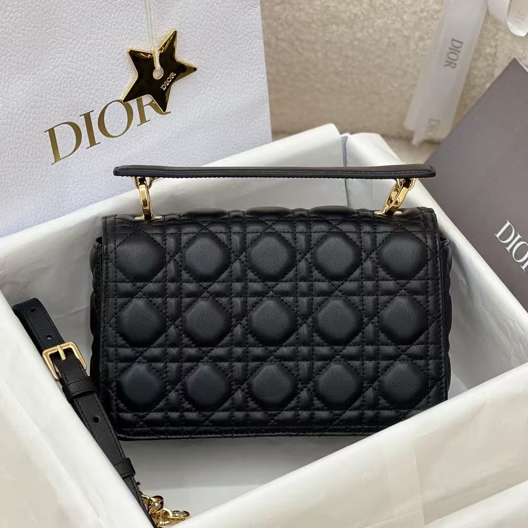 Small Dior Jolie Top Handle Bag 22cm Black Cannage Calfskin mysite