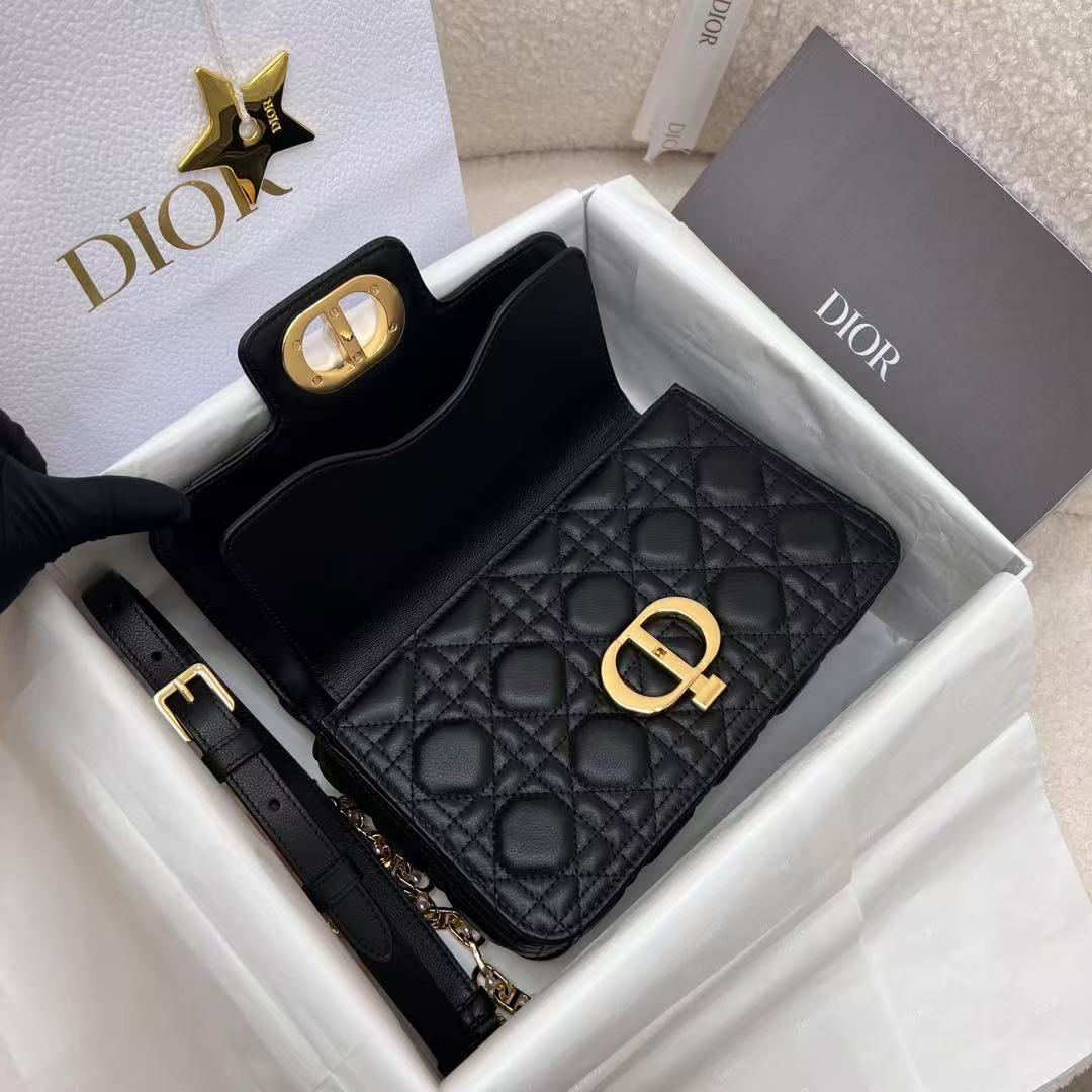 Small Dior Jolie Top Handle Bag 22cm Black Cannage Calfskin mysite