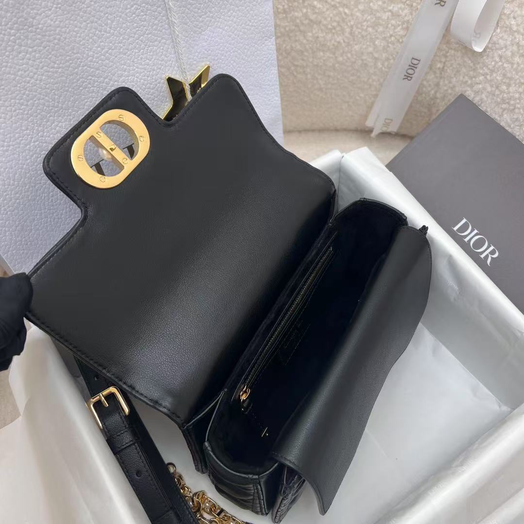 Small Dior Jolie Top Handle Bag 22cm Black Cannage Calfskin mysite