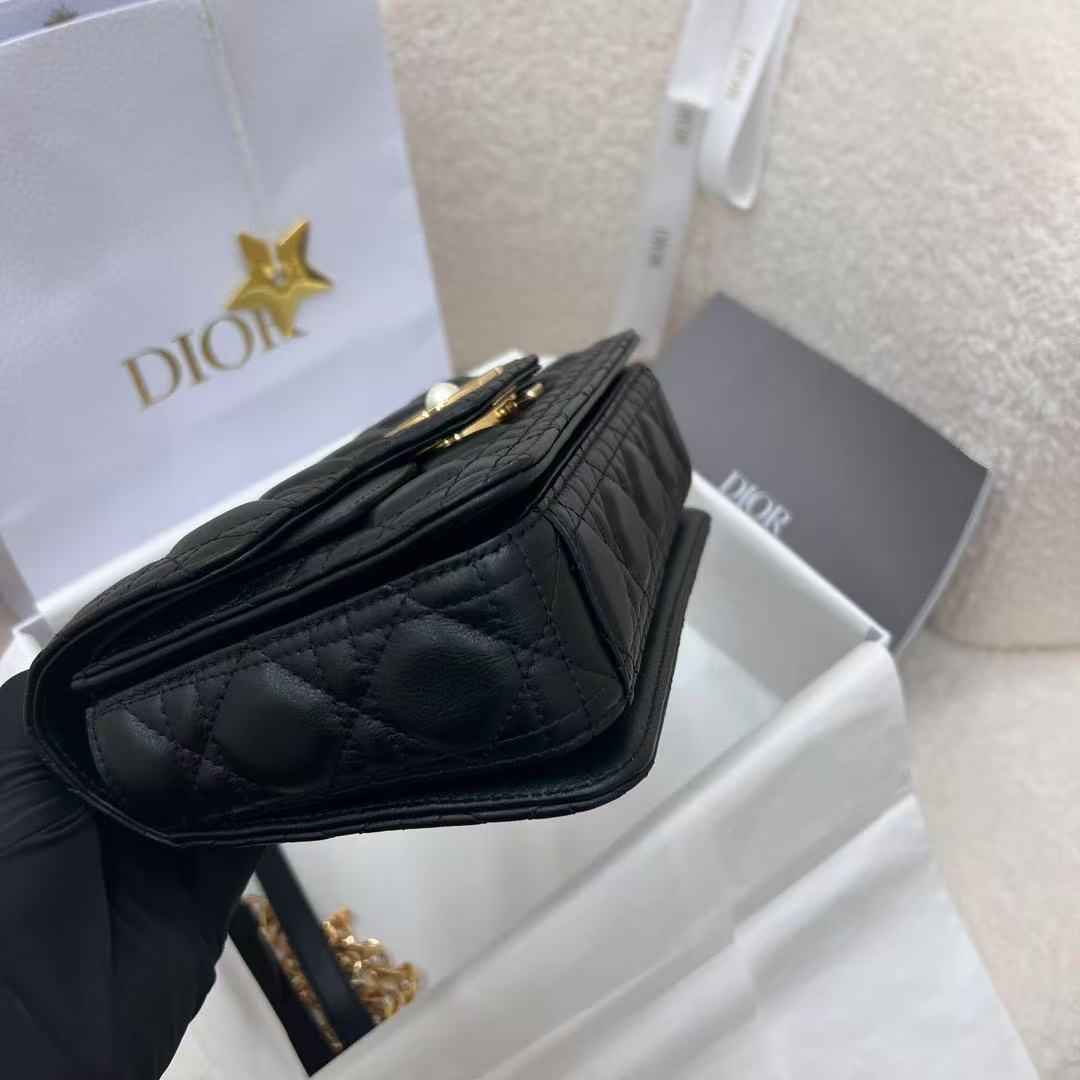 Small Dior Jolie Top Handle Bag 22cm Black Cannage Calfskin mysite