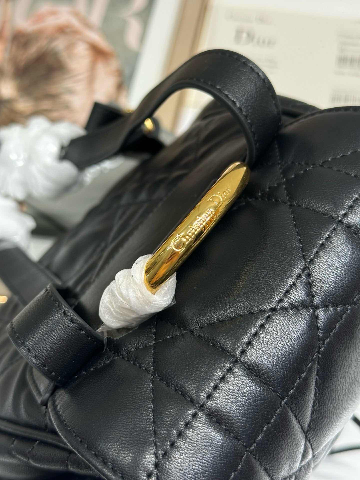 CD Caro Medium Size Backpack Black Sheepskin  23 x 26.7 x 12.5 cm mysite