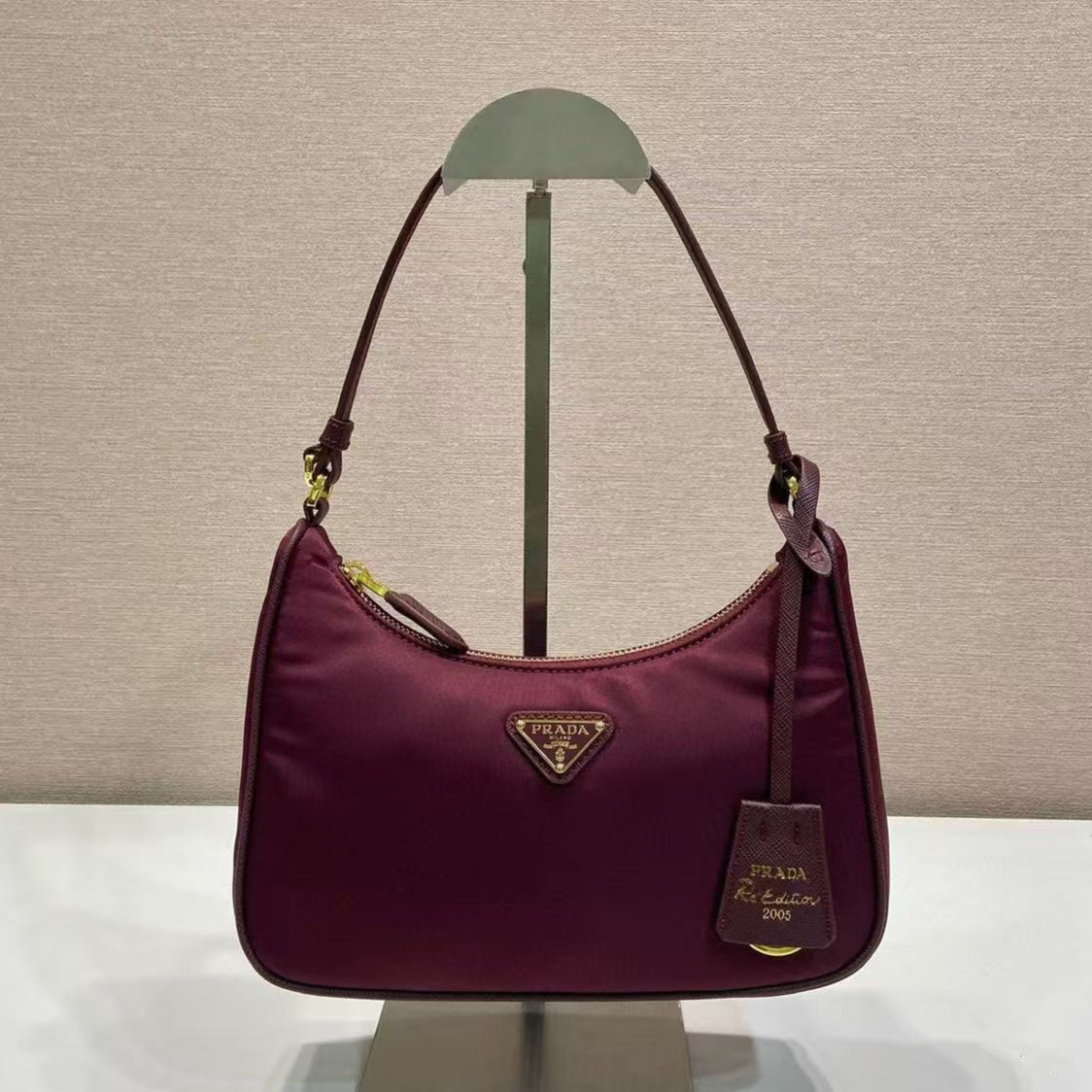 Prada Re-Edition 2005 Re-Nylon bag Burgundy Recycled polyamide mysite