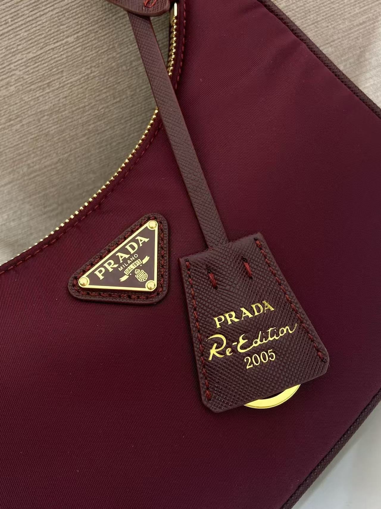 Prada Re-Edition 2005 Re-Nylon bag Burgundy Recycled polyamide mysite