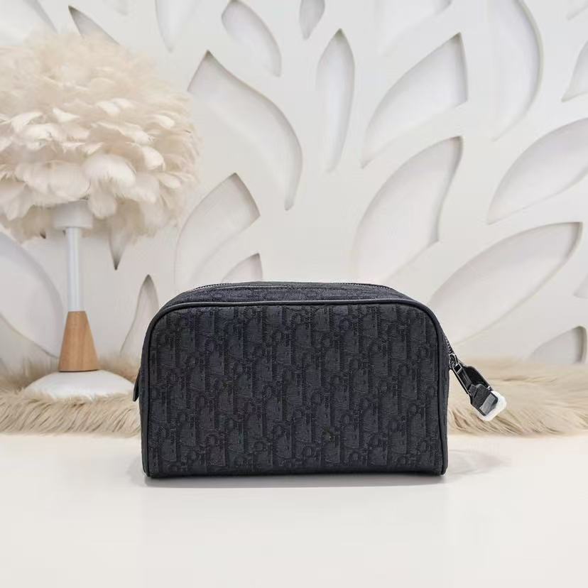 Toiletry Bag Black Dior Oblique Jacquard and Black Grained Calfskin mysite