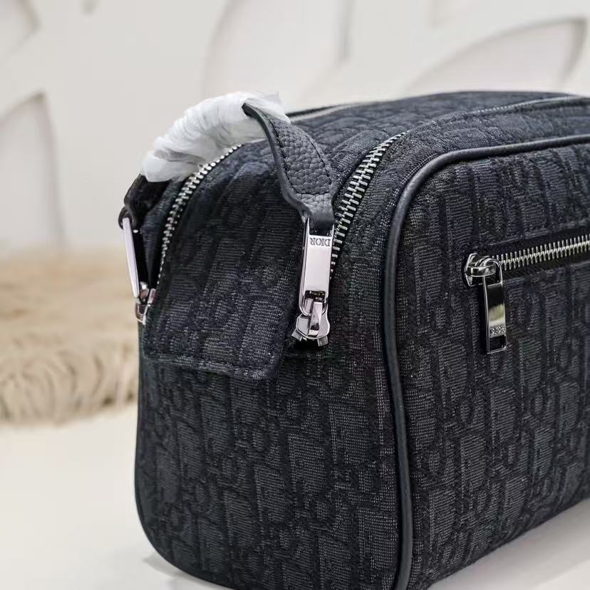 Toiletry Bag Black Dior Oblique Jacquard and Black Grained Calfskin mysite