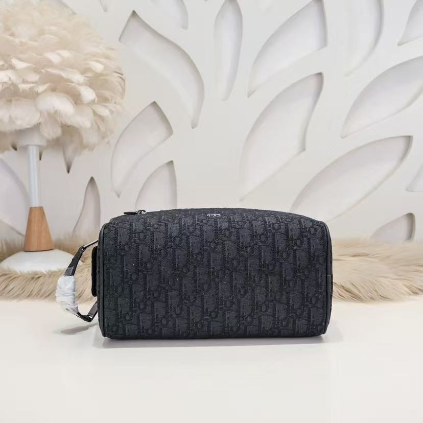 Toiletry Bag Black Dior Oblique Jacquard and Black Grained Calfskin mysite