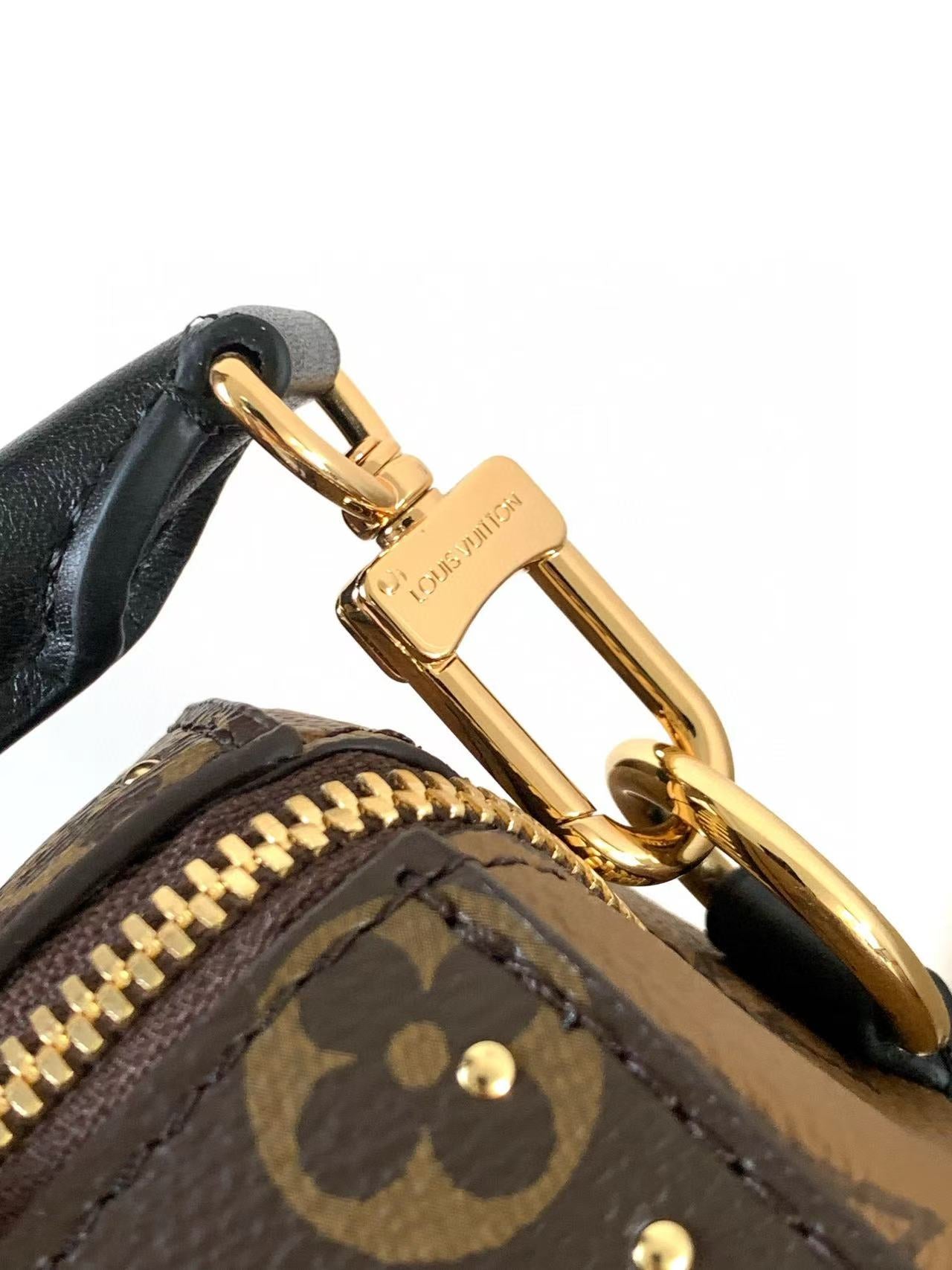 LV Speedy Trunk Bag 20cm Black Brown Cowhide Canvas mysite