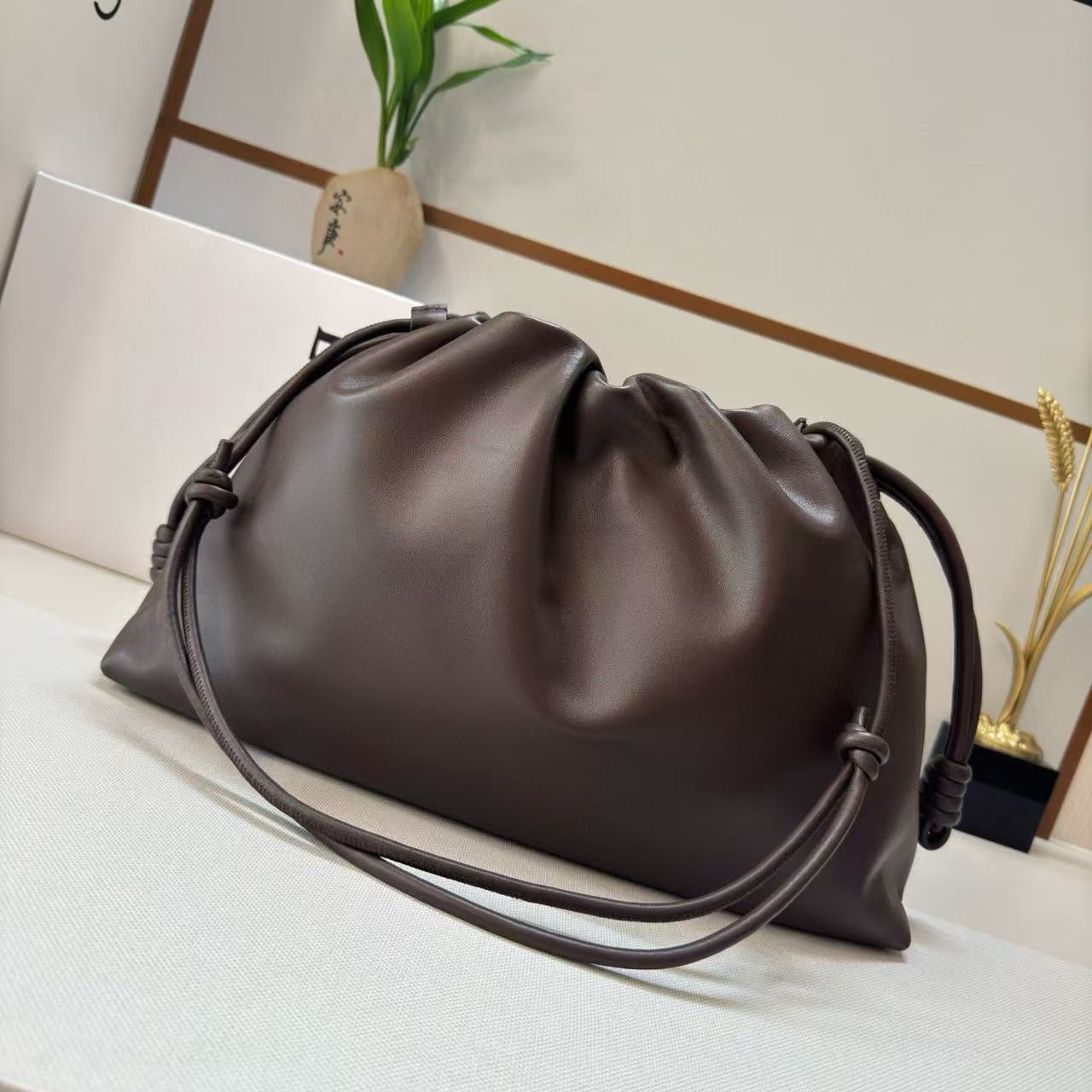 Loewe Flamenco Purse 41 Bag Dark Brown Nappa Lambskin mysite