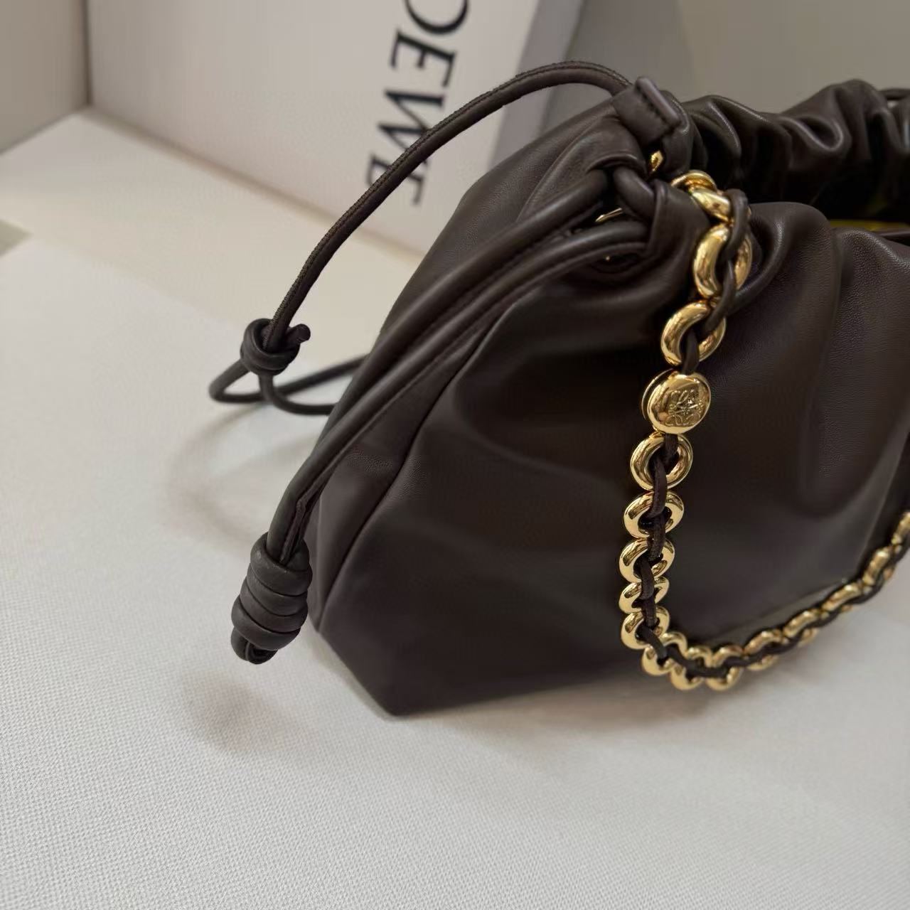 Loewe Flamenco Purse 41 Bag Dark Brown Nappa Lambskin mysite