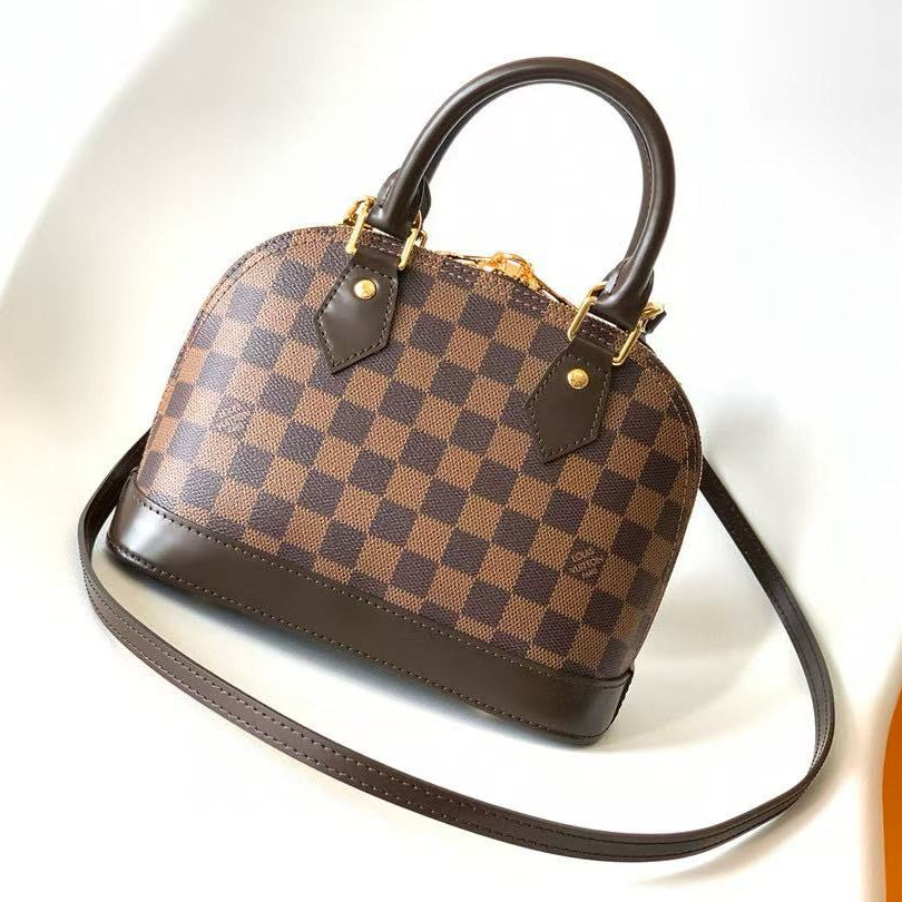 LV Alma BB Bag 25cm Brown Canvas Cowhide mysite