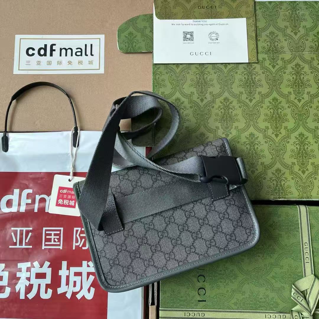 Gucci Ophidia Small Bag 23 Dark Grey Monogram Canvas Lambskin mysite