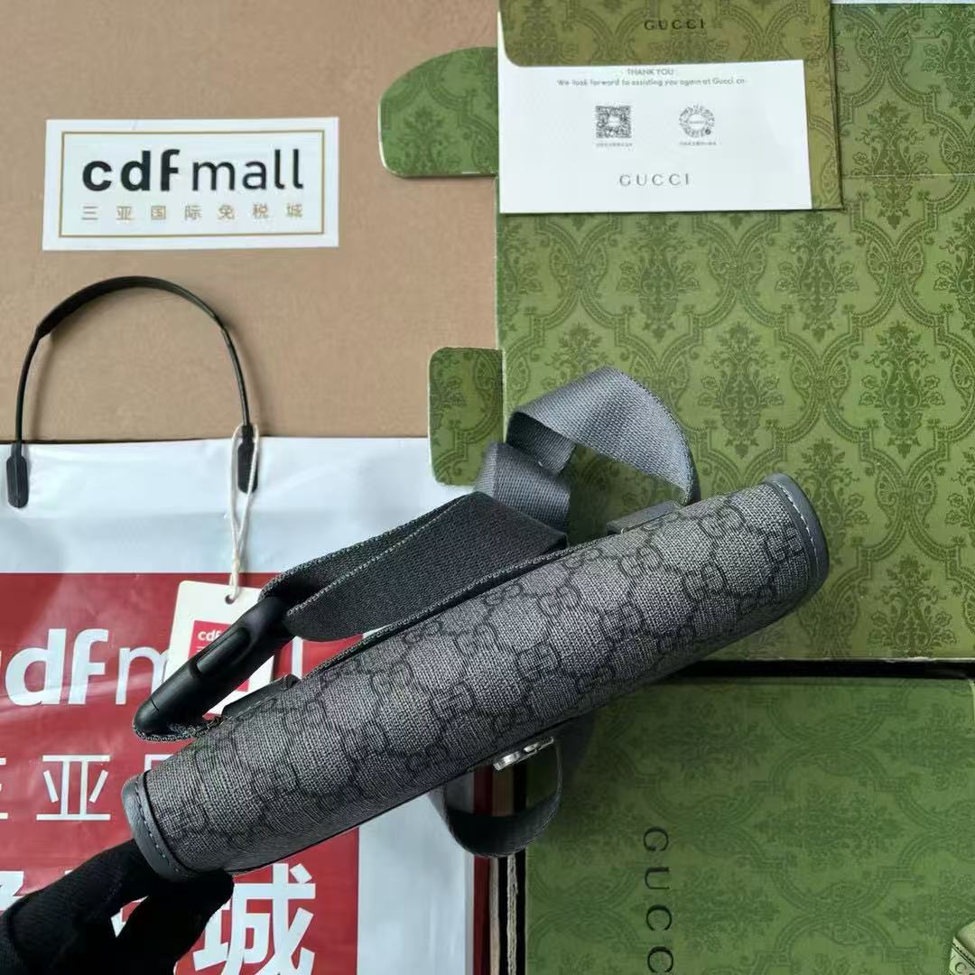 Gucci Ophidia Small Bag 23 Dark Grey Monogram Canvas Lambskin mysite