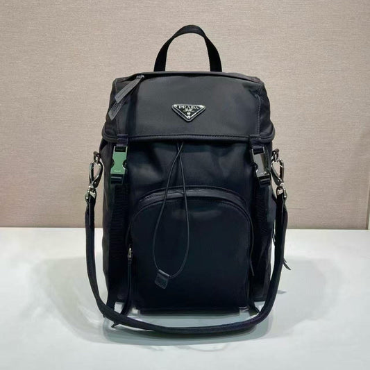 BACKPACK 34.5 IN BLACK RE-NYLON AND SAFFIANO LEATHER TRIM mysite