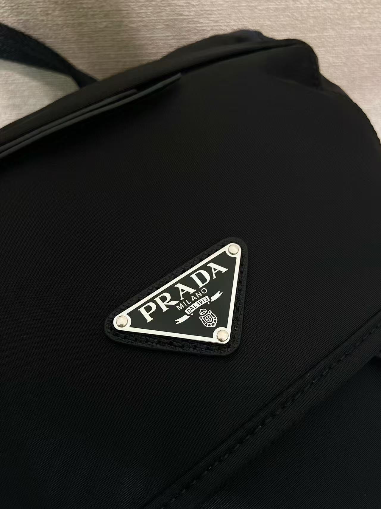 BACKPACK 34.5 IN BLACK RE-NYLON AND SAFFIANO LEATHER TRIM mysite