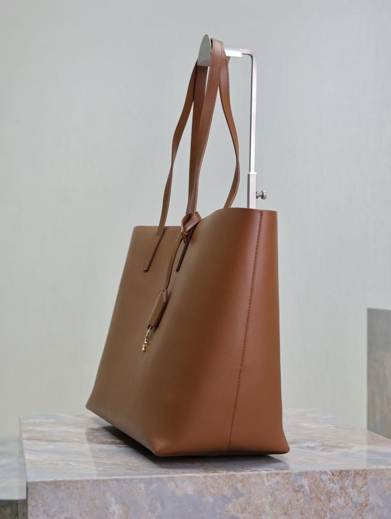 YSL 2025 Tote 38cm Bag Brown Smooth Leather mysite