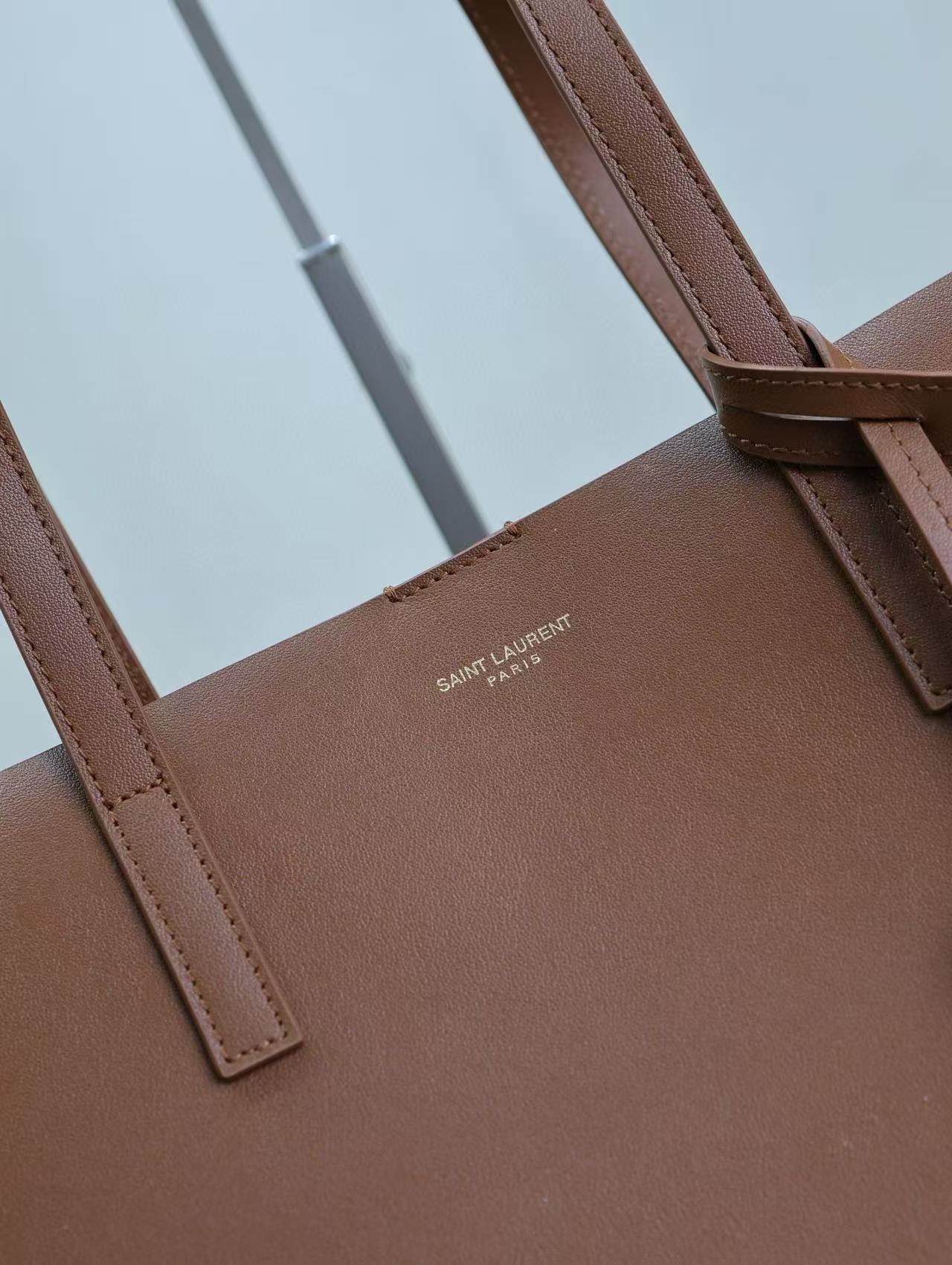 YSL 2025 Tote 38cm Bag Brown Smooth Leather mysite