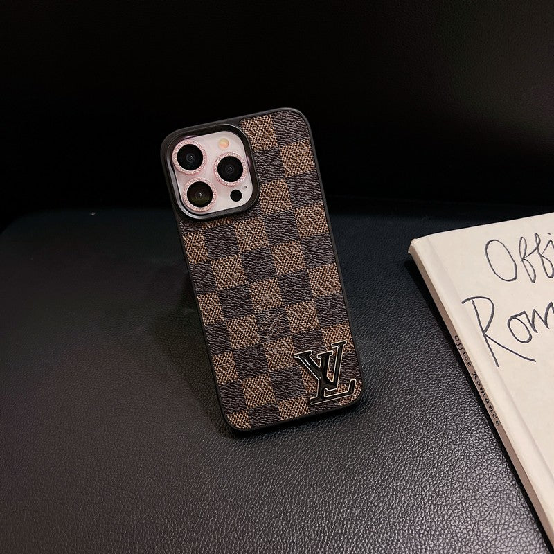 Lou Black Logo Leather iPhone Case mysite