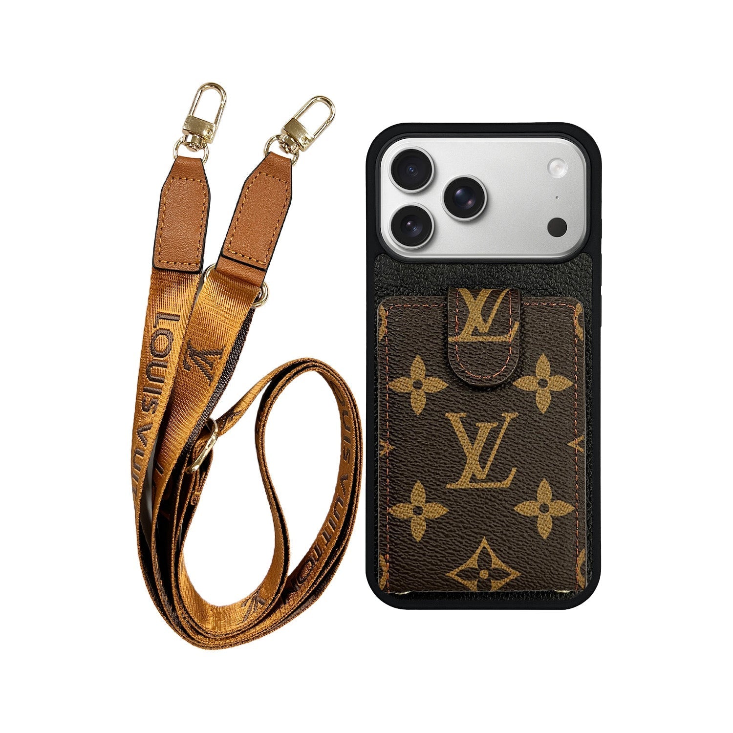 Lv Monogram Phone Case with Strap For iPhone 17/ 16/ 15/ 14s mysite