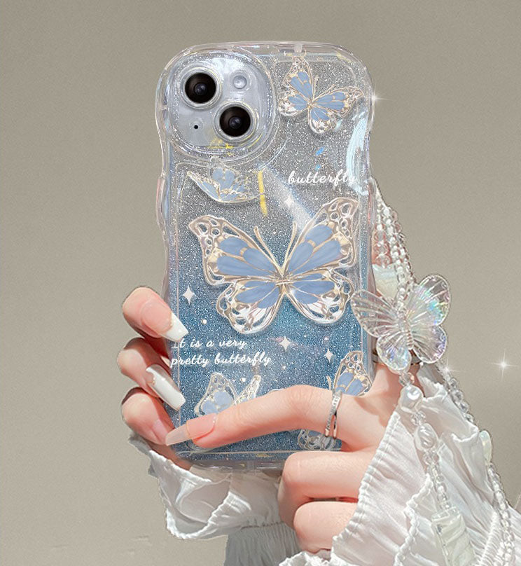 Quicksand Butterfly With Wristband For iPhone Case mysite