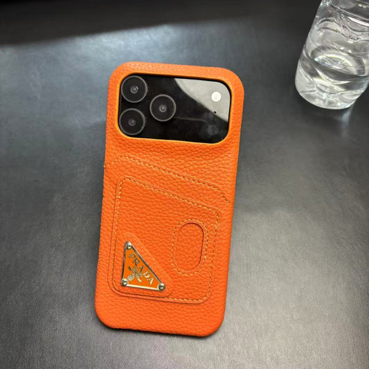 Prada Stylish Case With Card Holder For iPhone 17 / 16 / 15 / 14s mysite