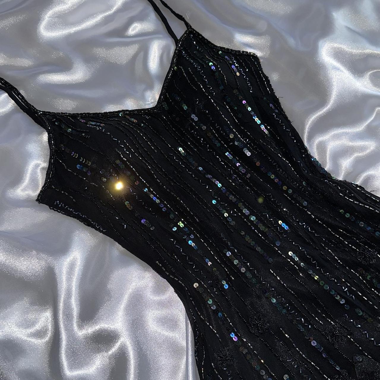 Black shiny elegant spaghetti strap sequined long ball gown prom dress evening dress party dress gh3142s mysite