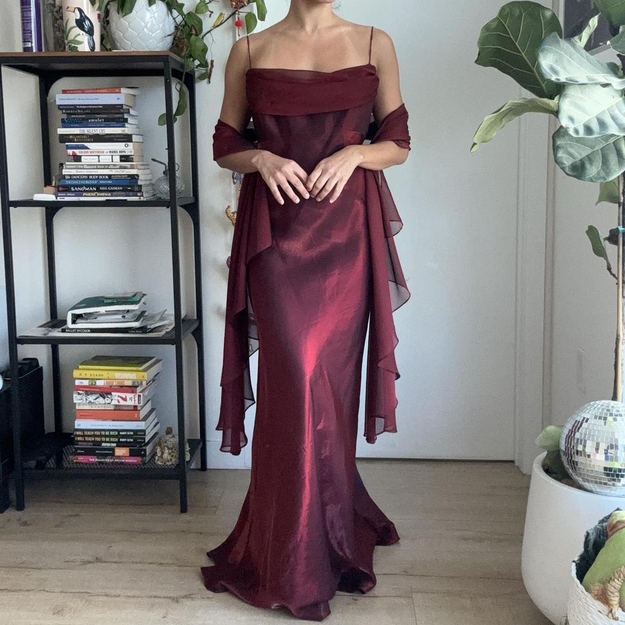 Burgundy vintage elegant a-line spaghetti strap sleeveless long formal floor-length ball gown prom dress evening gown party dress gh2972s mysite