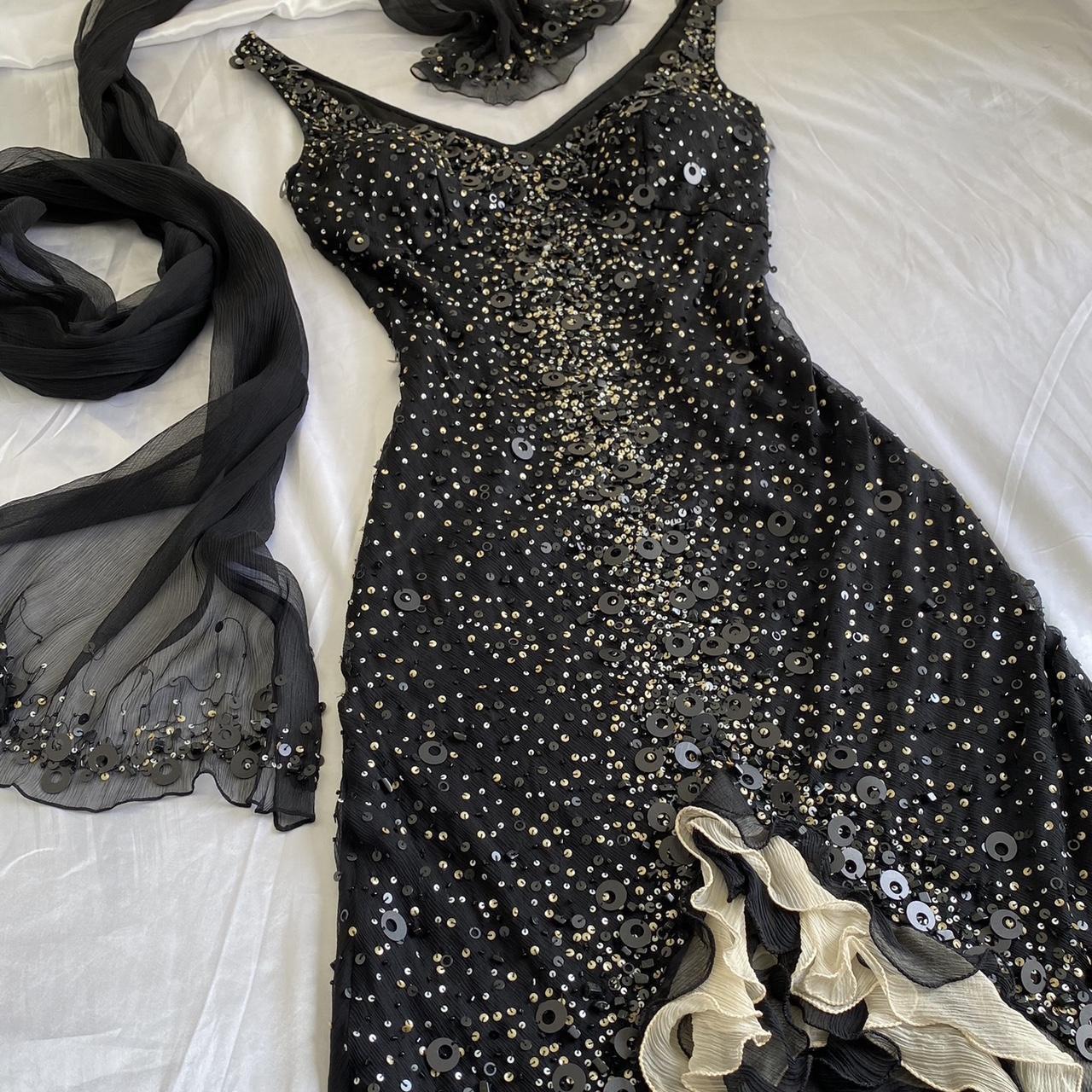 Black Sparkly Elegant Ruffled Tulle Long Sequin Ball Gown Prom Dress Evening Gown Party Dress gh3141s mysite