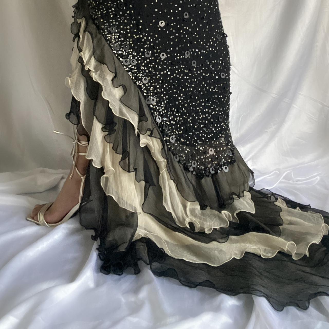 Black Sparkly Elegant Ruffled Tulle Long Sequin Ball Gown Prom Dress Evening Gown Party Dress gh3141s mysite