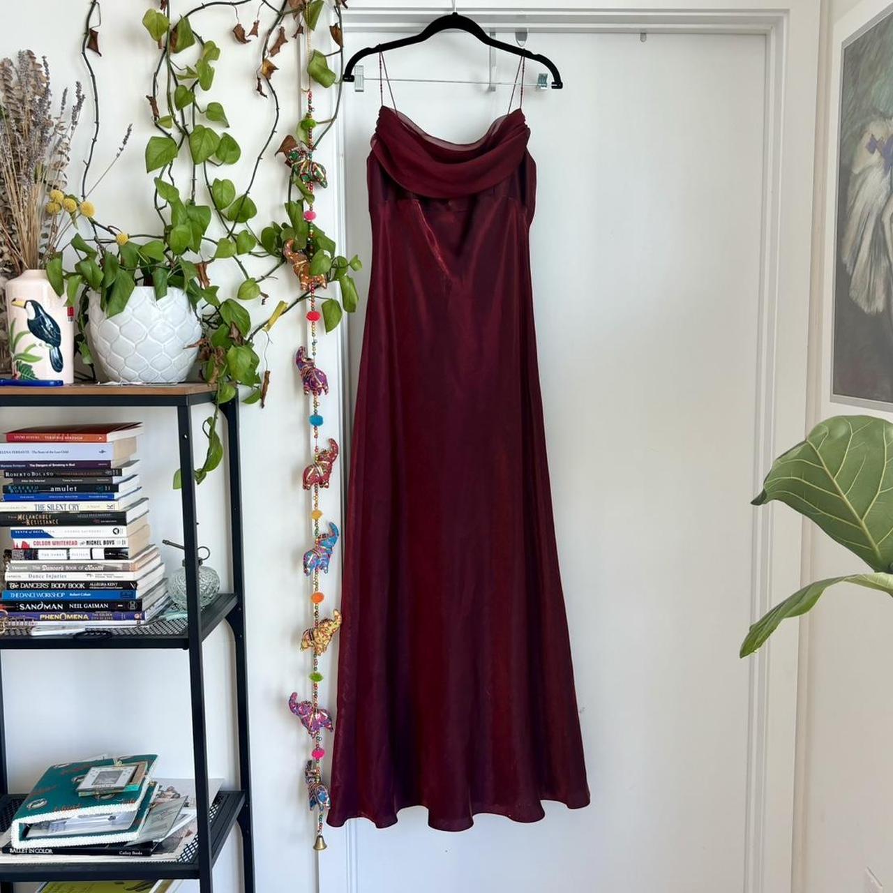 Burgundy vintage elegant a-line spaghetti strap sleeveless long formal floor-length ball gown prom dress evening gown party dress gh2972s mysite