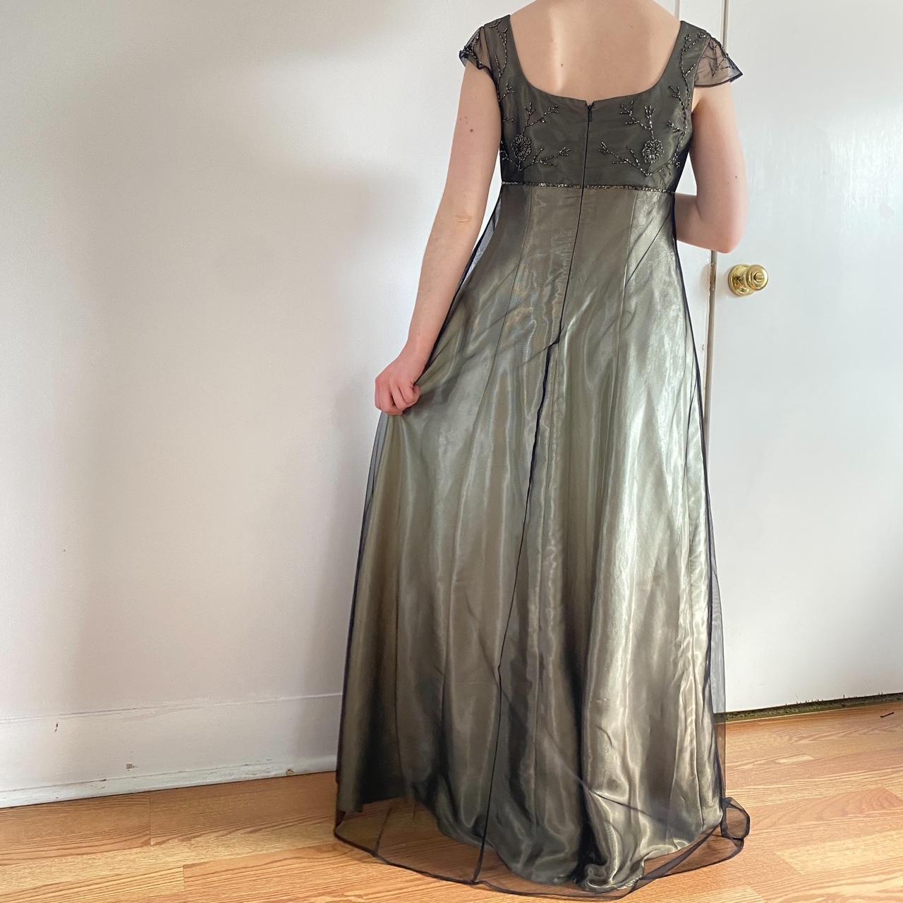 Gold Vintage Fashion Square Neck High Waist Exquisite Floral Beaded Long Short Sleeve Tulle Satin Fairy Regency Ball Gown Prom Dress Evening Dress Birthday Party Dress gh3961s mysite