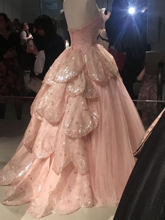 Pink Sweetheart Ball Gown Prom Dress with Lace P1176s mysite