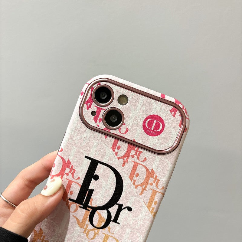 CD White & Brown Color Leather iPhone Case mysite