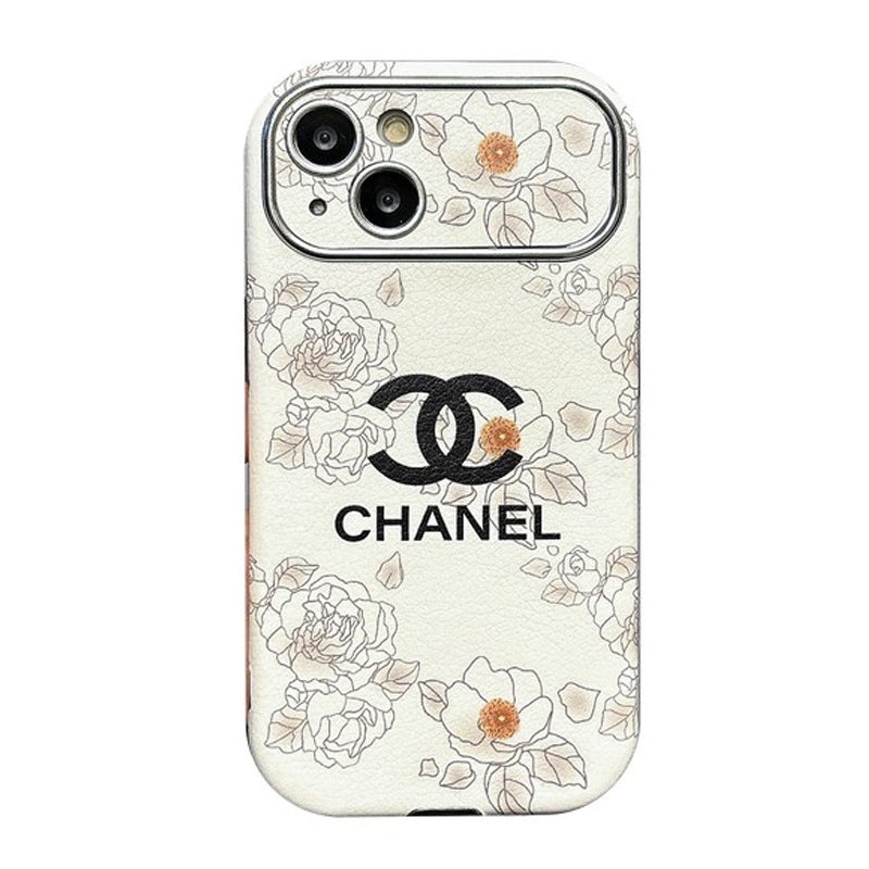 CC White & Brown Color Leather iPhone Case mysite
