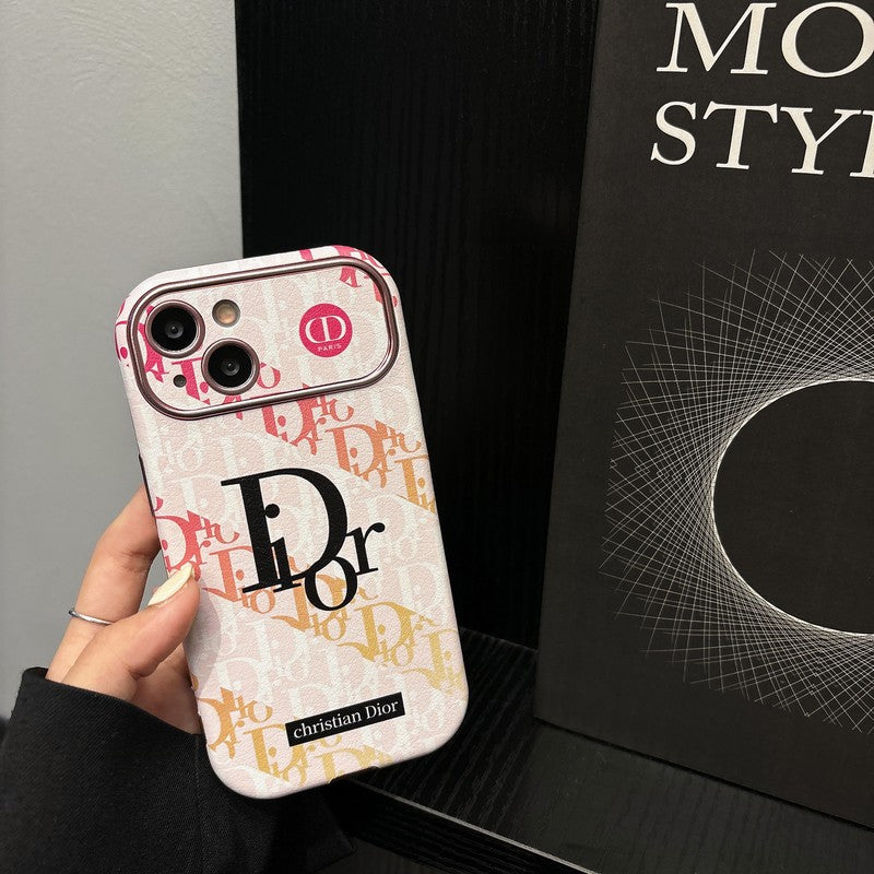 CD White & Brown Color Leather iPhone Case mysite