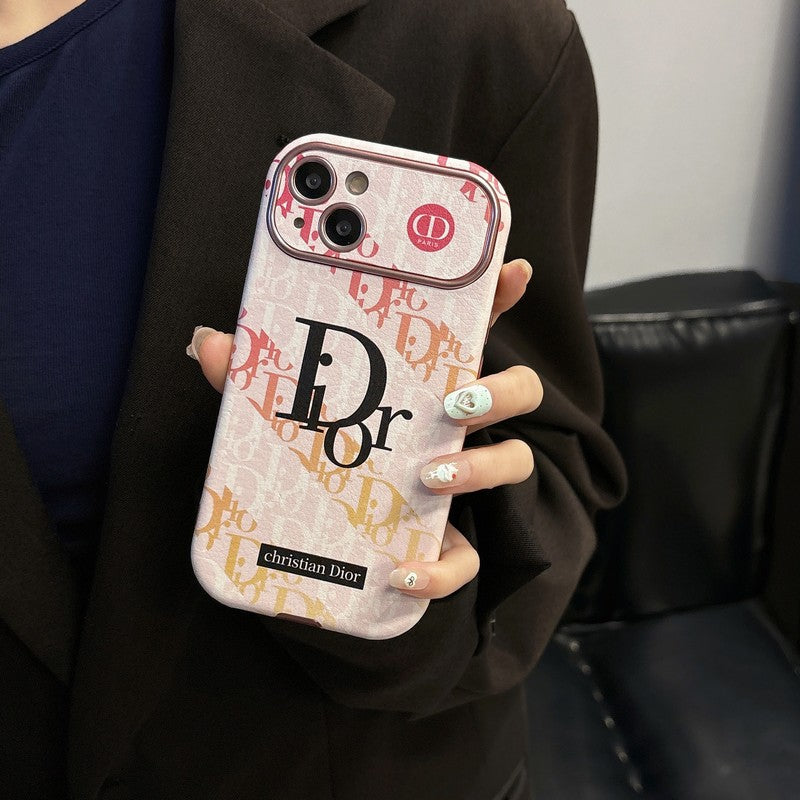 CD White & Brown Color Leather iPhone Case mysite